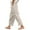 A-Beige382, variant on Womens Wide Leg Pants Linen Side Slit Button Boho Style Trousers Retro Elastic Waist Baggy Breathable Pants Vacation