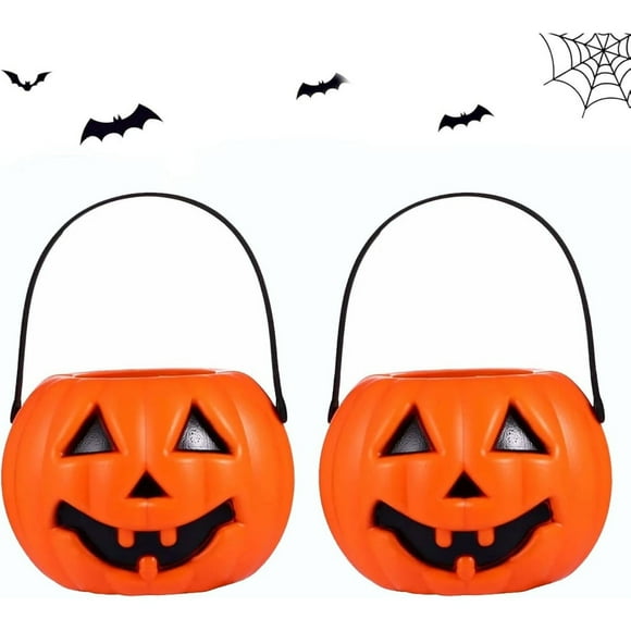6PCS Halloween Plastic Pumpkin Bucket,Portable Pumpkin Buckets for Trick or Treating Halloween Pumpkin Basket Halloween Treat Bucket Halloween Decorations (6PCS)