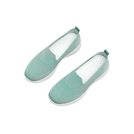 

Lacyhop Women Shoes Mesh Walking Shoe Hollow Out Sneakers Sports Lightweight Comfort Loafers Casual Slip On Green 8