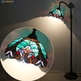 thumbnail image 2 of Tiffany Floor Lamp 64" Tall Industrial Pole Vintage Boho Green Stained Glass Standing Corner Bright Reading LED Light Arched Rustic Gooseneck Adjustable Living Room Kids Bedroom Farmhouse WERFACTORY, 2 of 7