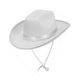 thumbnail image 3 of EHJRE Cowboy Hat Costume Accessories with Chin Strap Casual Comfortable Sun Protection White, 3 of 9