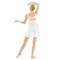 thumbnail image 3 of DPOIS Lyrical Dance Costumes for Women High-Low Ballet Dance Gymnastics Leotard Dress White M, 3 of 7