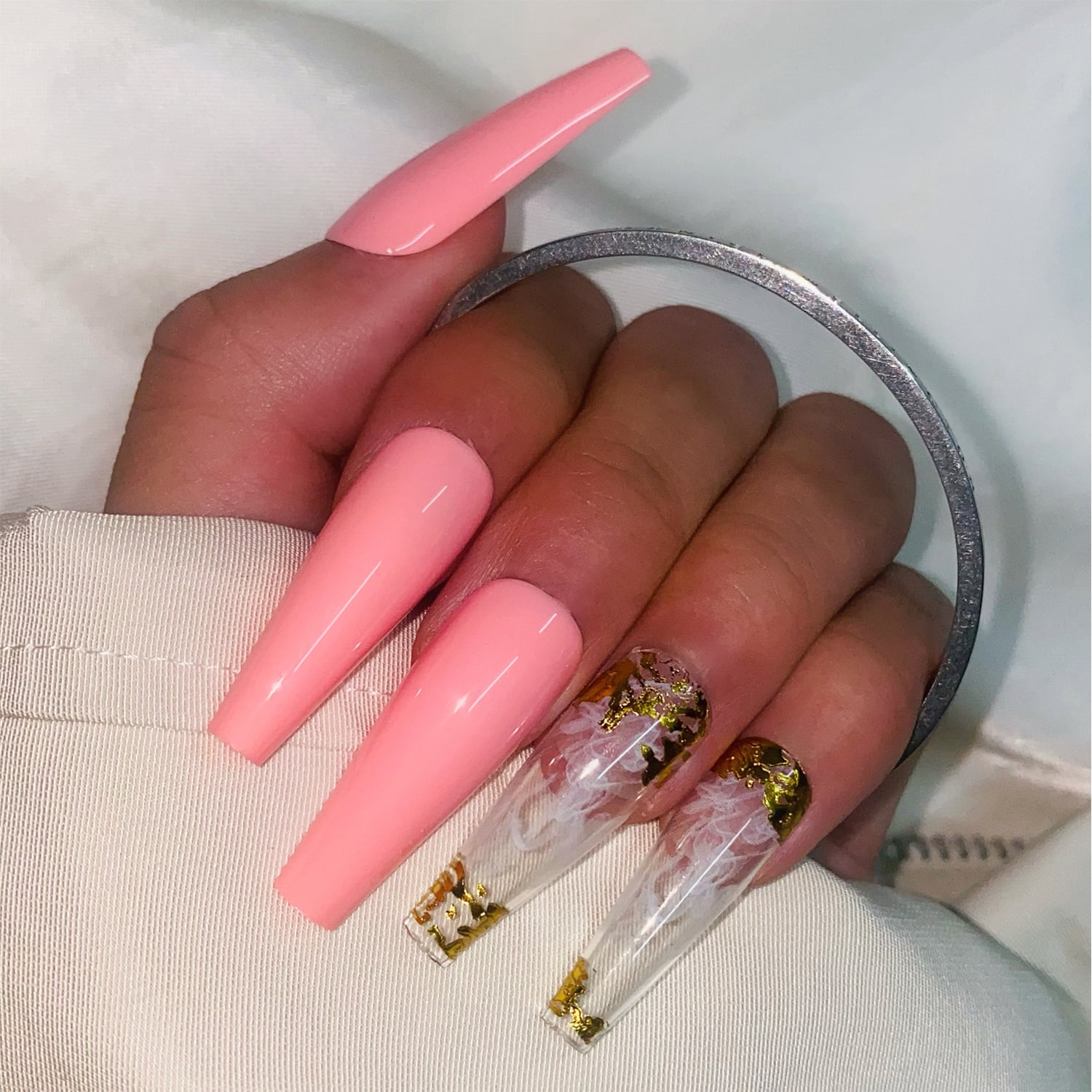 Acrylic & Press On Nails Nail Art Cute Nude Ombré Bow Tie Press On Nails  hamaguri.co.jp