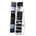 thumbnail image 5 of Ktaxon 360° Swivel Lockable Jewelry Cabinet, Jewelry Armoire Standing with Full Length Mirror, White, 5 of 10