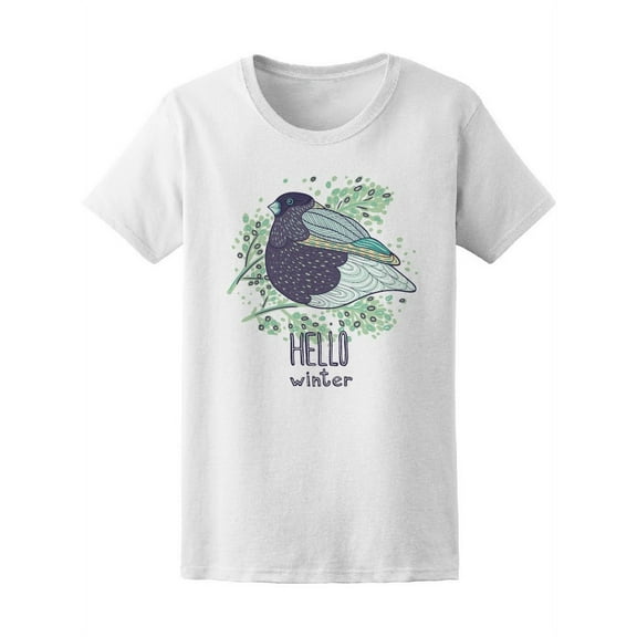 Hello Winter Bullfinches Tee Women's -Image by Shutterstock
