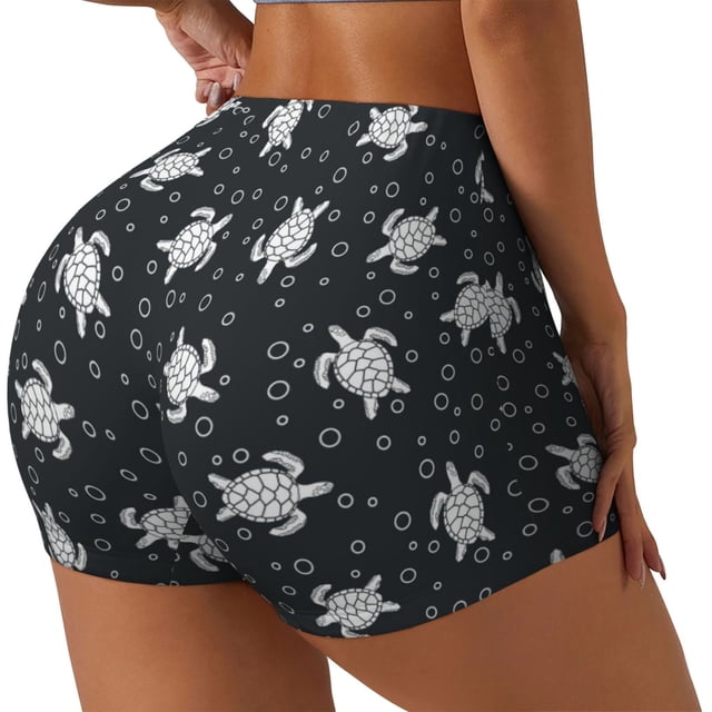Fotbe Turtle Shorts Sin Costuras – Shorts Deportivos de Cintura Alta para Mujer, Elásticos para Gimnasio, Yoga, Running o Ciclismo-Medium