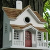 10" Fully Functional Springfield Cottage Birdhouse - White with Red Door