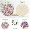 thumbnail image 4 of 6 Pcs Purple Rose Flowers Drink Coasters with Holder Absorbent Coaster Sets Cup Heat-Resistant Hot Pads Mats for Bar Table Protection, 4 of 7