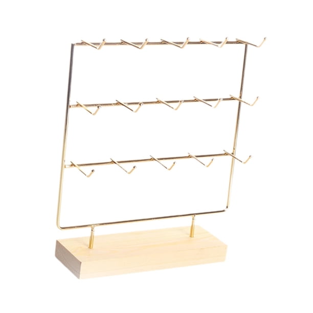 Soporte para joyería, organizador de joyas con 15 ganchos, tarjetero para pendientes, estante de almacenamiento para colgar llaveros