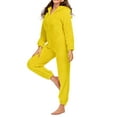 thumbnail image 3 of Coduop Women Warm Fuzzy Faux Pajamas Lounge Romper Jumpsuit Zip Up Hoodies S-5XL, 3 of 5