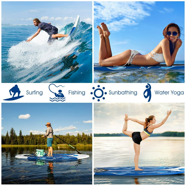 Gymax 6ft Surfing Body Board w/ 3 Removable Fins Safety