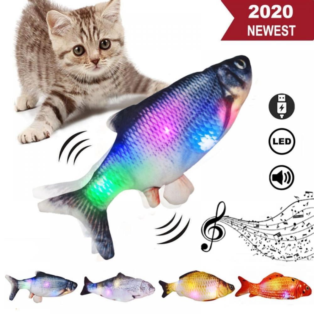 Lorddream Electric Simulation Fish, Funny Cat Toy, Colorful Light + Music + Swing Electric Tail, Light Crucian Carp