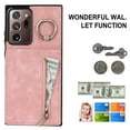 thumbnail image 2 of Mantto Wallet Case for Samsung Note 20 Ultra, Slim Premium Credit Card Slot, Zipper Wallet Case with Ring Holder Kickstand Leather Magnetic Flip Back Cover for Samsung Galaxy Note 20 Ultra, Pink, 2 of 12