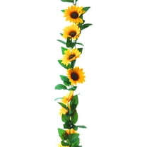 Btomtd 230cm Artificial Sunflower Vines Garland Front Door Decor Outdoor Indoor Patio Rattan with Colorful Flowers, Yellow