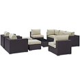 thumbnail image 1 of Modway Collection Convene Sectionnel de Mobilier de Patio Extérieur 10 Pcs, Beige, 1 of 9