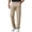 Khaki, variant on Hinvhai Mens Cotton Linen Blend Golf Dress Pants, Flat Front, Durable Twill, Regular Fit, Breathable & Lightweight White