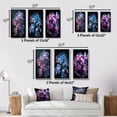 thumbnail image 4 of Designart "Fluorescent Orchid Blooming in Purple and Blue I" Floral Orchid Framed Wall Art Set Of 3 - Blue Traditional Frame Canvas Set For Living Room Decor, 4 of 6