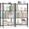 thumbnail image 4 of Storage Shelves with Wheels  Bookshelf with Storage  No Assembly Metal Rack Shelf for Kitchen  Office  Laundry  Garage Tier  ), 4 of 4