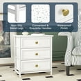 thumbnail image 7 of Resenkos 3-Drawer Nightstand Set of 2 Bedside Table Living Room Small Dresser, 20" Tall, White, 7 of 7