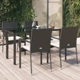 thumbnail image 1 of vidaXL 5 Piece Garden Dining Set with Cushions Black Poly Rattan, 1 of 5