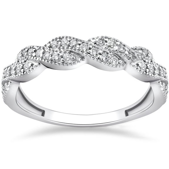 Pompeii 1/3 ct Diamond Infinity Vintage Wedding Ring 14K White Gold Lab Created (G,VS)