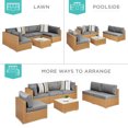 thumbnail image 5 of Best Choice Products 7-Piece Outdoor Modular Patio Conversation Furniture, Wicker Sectional Set - Natural/Cement Gray, 5 of 9