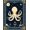 Navy Blue, Pattern 6, variant on ODIKA 8'x10' Washable Area Rug Octopus Koi Vintage Nautical Tentacle Compass Border Cartoon for Dining Room, Large Office, Lounge, Non-Slip Chair-Friendly Mat