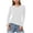 White, variant on Women's Basic Solid Lightweight Soft Cotton Long Sleeve Crew Neck & V Neck Slim Top Shirts Plus Wine, L