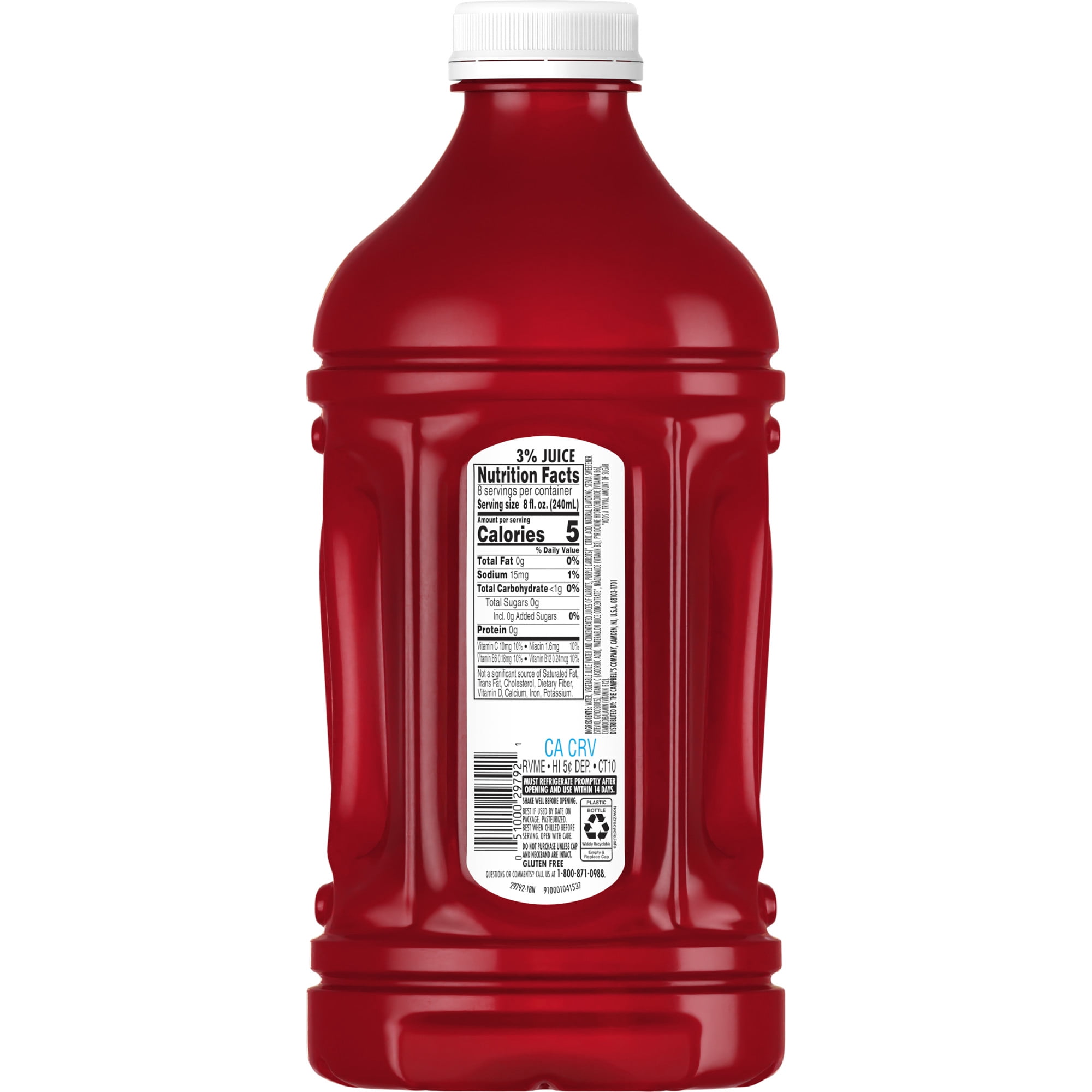 V8 Splash Zero Sugar Watermelon Burst Flavored Beverage, 64 fl oz Bottle