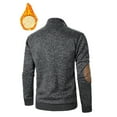 thumbnail image 6 of GuangCheng Mens Fleece Lined Sweatshirts,Half Zip,Pullover,Thermal Warm Tops,Sherpa Interior,Elbow Patches Tops,Dark Gray,Size M, 6 of 6