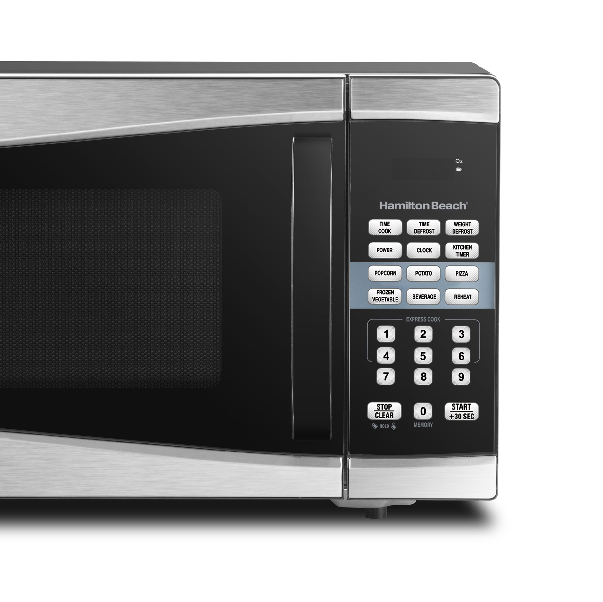 Hamilton Beach 0.9 Cu. ft. Countertop Microwave Oven, 900 Watts, Black Stainless Steel