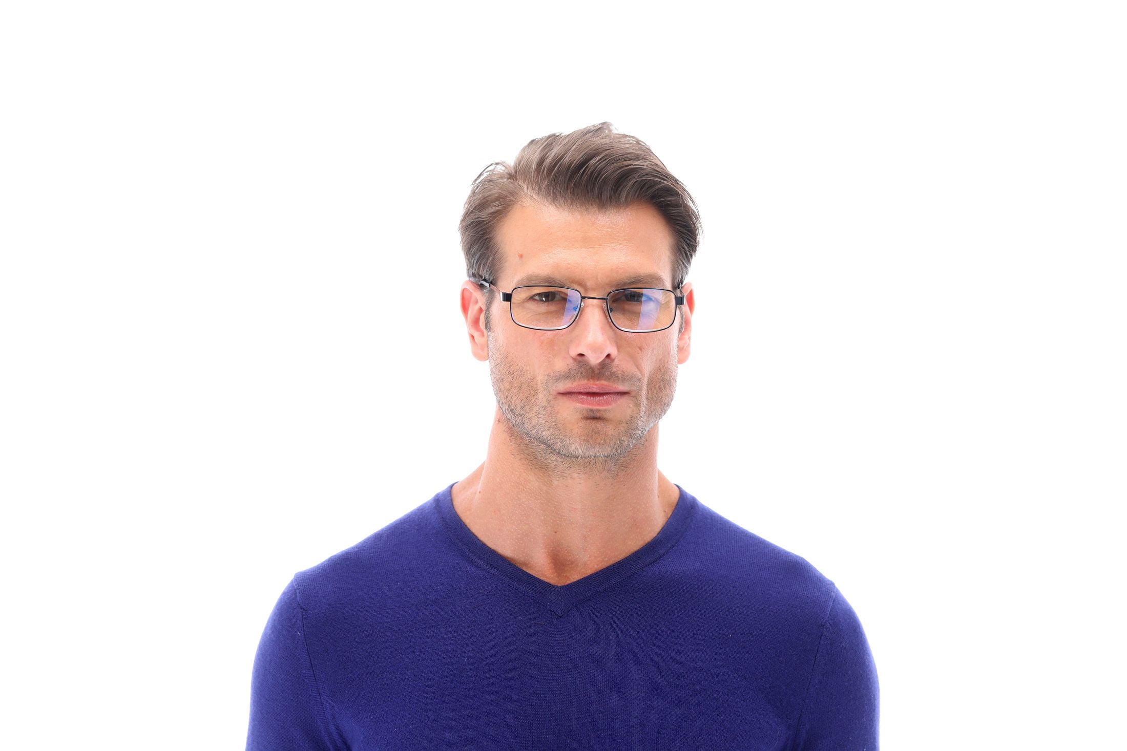 SAV Sportex Blue Light Reading Glasses, Stainless Steel Rectangle Frame, AR4148, +1.75, Sport Green