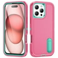 thumbnail image 1 of for iPhone 16 Pro Max Case, iPhone 16 Pro Max Phone Case with Built in Kickstand, Shockproof/Dustproof/Drop Proof Heavy Duty Military-Grade Rugged Protective Cover for iPhone 16 Pro Max,Rose Red, 1 of 9