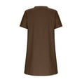 thumbnail image 6 of Feancey Womens Shirt Dress Mini Beach Vacation Dresses Summer Short Sleeve V Neck Button Down Dress Loose Fit Casual Boho Dresses Coffee M, 6 of 7