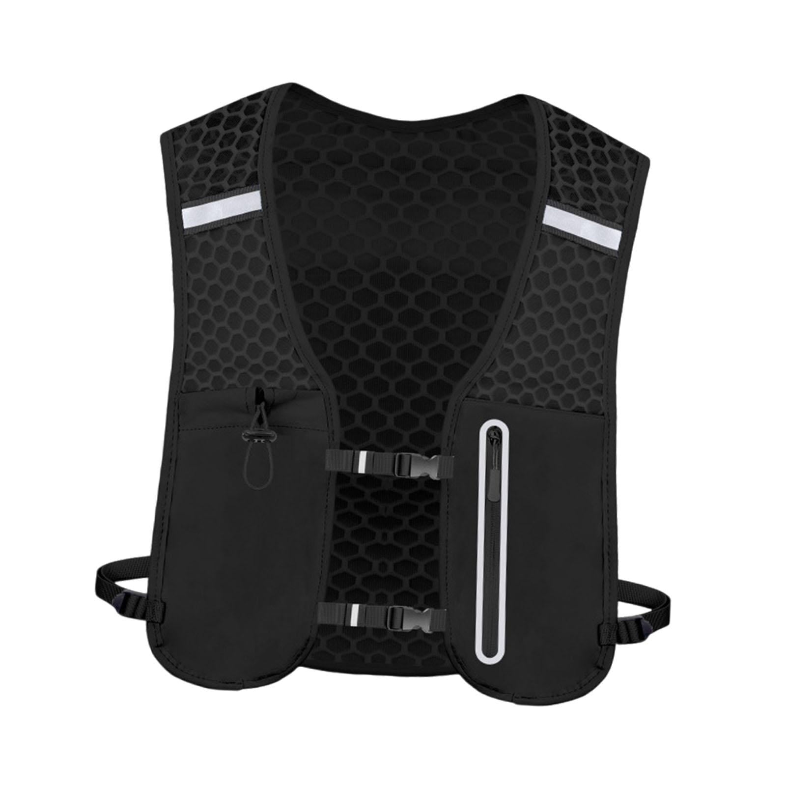 QccHieUs Running Vest Pack 2 L with Adjustable Waistband Outdoor Sports Bag for Women Men black