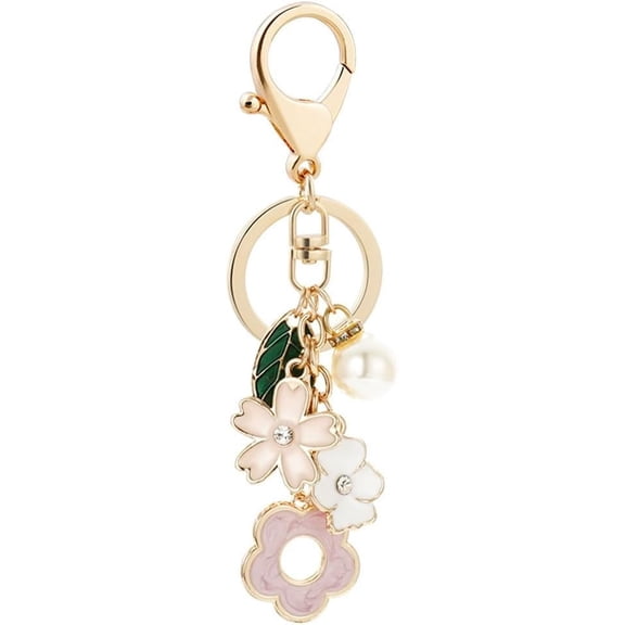 Keychains for Women, Purse Bag Handbags Backpack Key Pendant Charms Decoration Accessories-Petal Combination