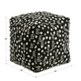 thumbnail image 5 of Weston Home Dinant Upholstered Square Pouf Ottoman, Black White & Grey Polka Dot Pattern Fabric With Fringe, 5 of 5