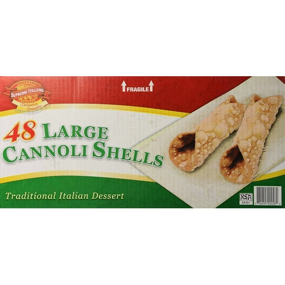 Supremo Italiano Large Cannoli Shells | Traditional Italian Dessert - 48 Ct.