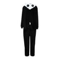 thumbnail image 5 of FUNDUFI Womens Animal One-Piece Pajamas Jumpsuit Cute Cartoon Panda Flannel Sleepwear Warm Loose Fit Buttons Up Hooded Jumpsuit Sleepwear, 5 of 8