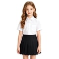 thumbnail image 2 of Girl Skorts Pleated Skirt School Uniform Elastic Waist Casual Mini A-line Black 160, 2 of 7