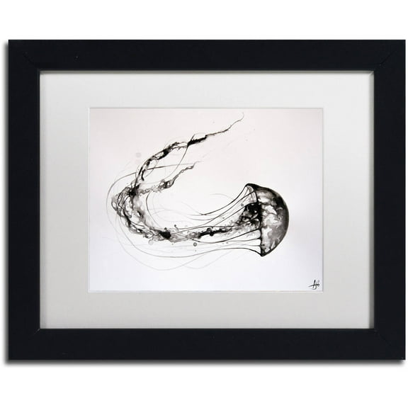 Trademark Fine Art 'That's No Moon' Canvas Art by Marc Allante, White Matte, Black Frame