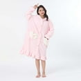 thumbnail image 7 of XMMSWDLA Womens Long Hooded Bathrobe Fleece Full Length Bathrobe with Hood Winter Sleepwear Bath Robes, 7 of 7