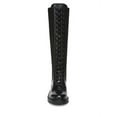 thumbnail image 5 of Sam Edelman Lila Black Lace Up Round Toe Block Heel Classic Tall Combat Boots (Black, 6), 5 of 6