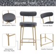 MidCentury Modern Gold Bar Stools Set of 2 Upholstered Counter