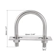 thumbnail image 3 of Unique Bargains M10x62mmx94mm Rond U-Bolt 304 Acier Inoxydable, 3 of 5