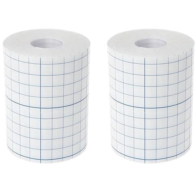 2 Rouleaux de Ruban de Rétention de Pansement Non Tissé, Rouleau de Couverture Ruban Extensible 4 Pouces x 10 Yards Ruban Adhésif Respirant Non Tissé Ruban de Bandage Protecteur Extensible