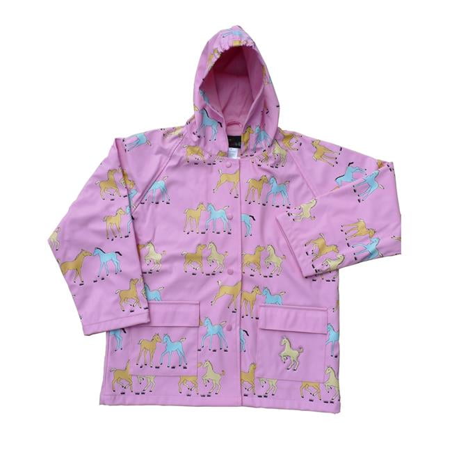 Little Girls Pink Pony Rain Coat 2T