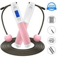 thumbnail image 2 of MOVTOTOP Electronic Counting Jump Rope Cord/Cordless 2 in 1 Professional Fat Burning Skipping Rope 3m/9.8ft Adjustable Digital Counting Jumping Rope (White and Blue), 2 of 6