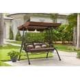 thumbnail image 3 of AECOJOY 3 Persons Outdoor Patio Swing Chair with Cushions and Pillows-Brown, Porch Swing, 3 of 8