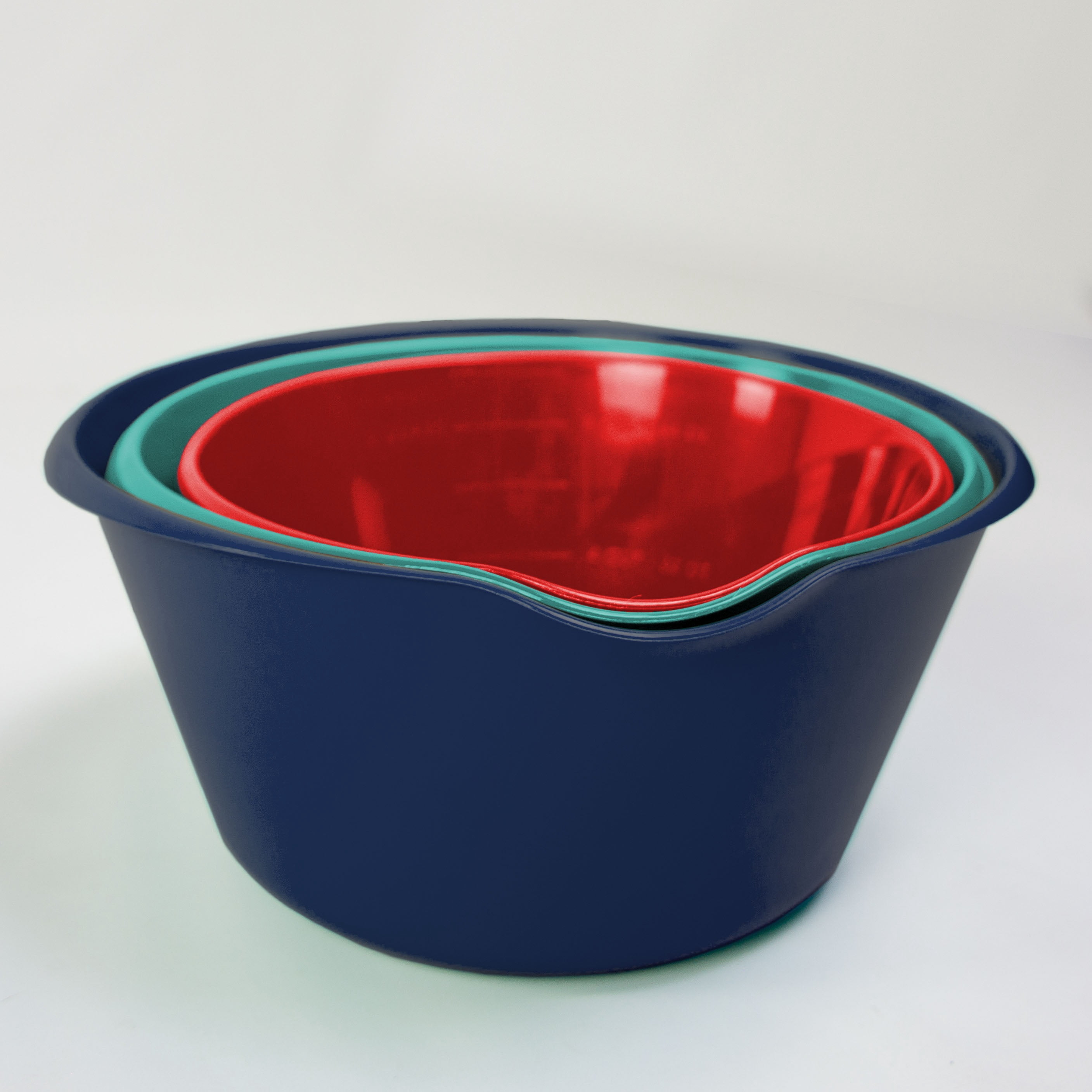 Mainstays 3-Piece Mixing Bowl Set, Assorted Colors, 2.5, 3.5 and 5-Quart, Polypropylene